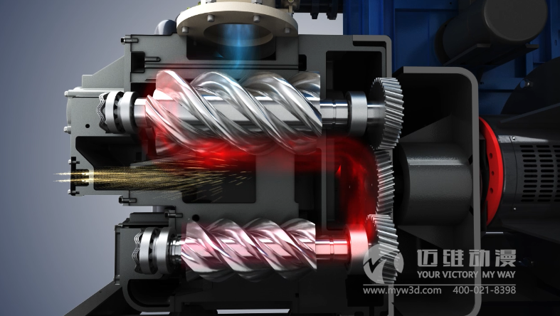 雙螺桿壓縮機三維動(dòng)畫(huà)