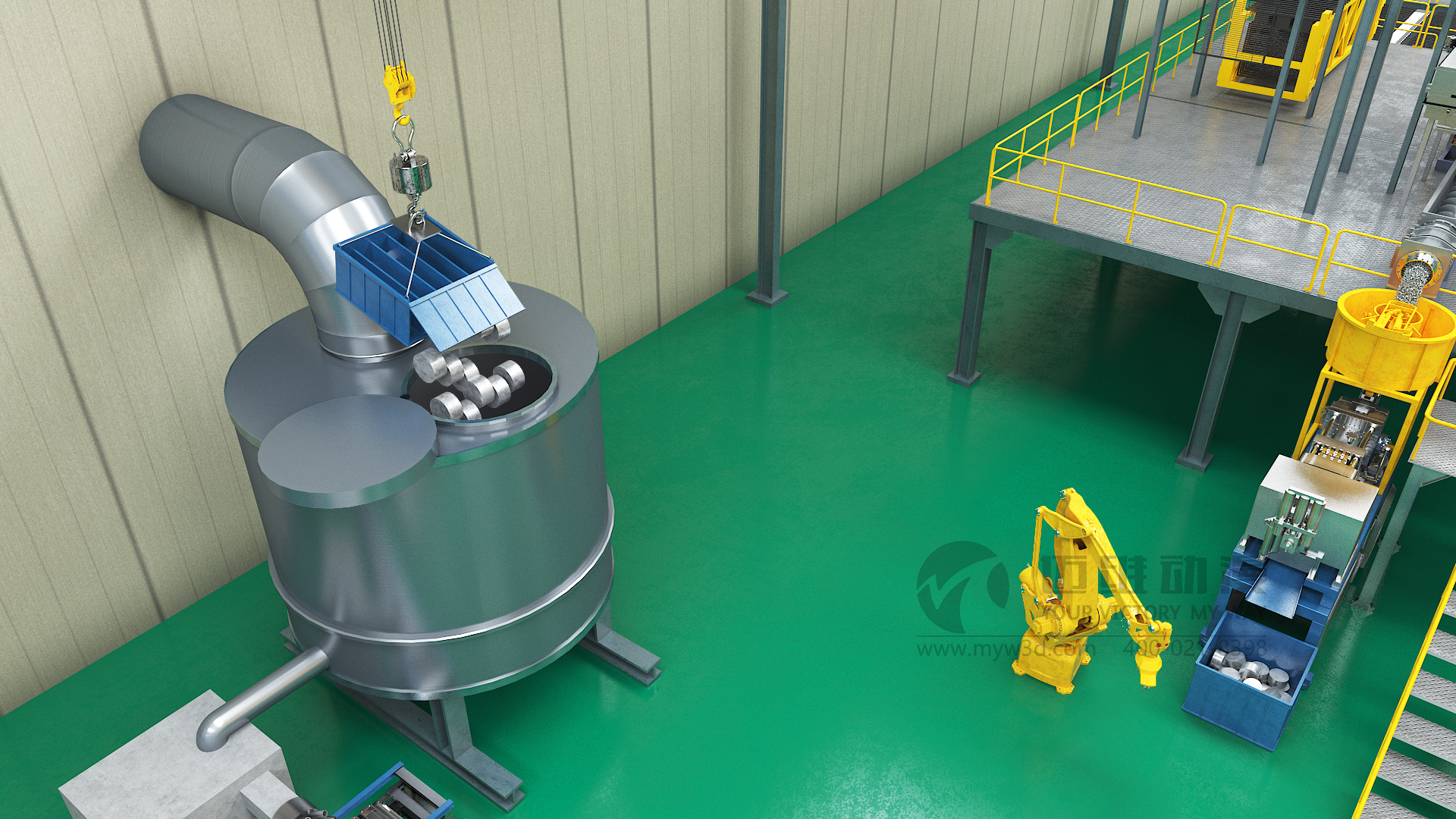 邁維告訴你！鉛酸電池回收工藝三維動(dòng)畫(huà)制作(圖2)