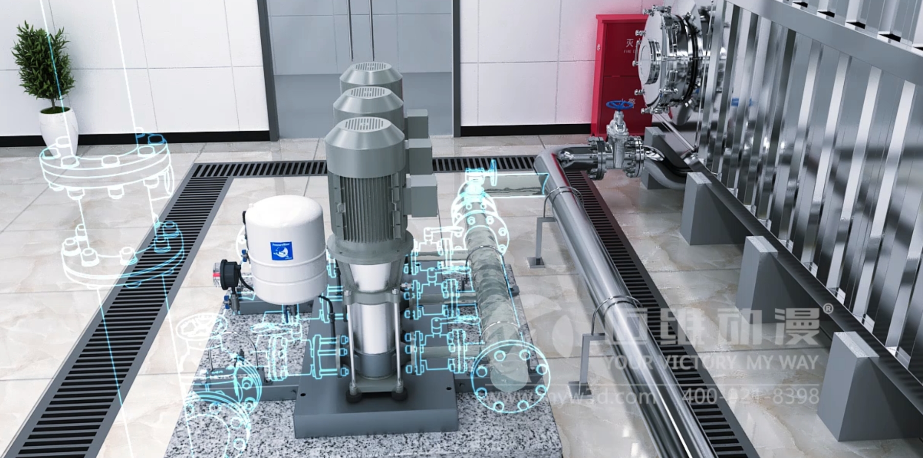 二次供水系統三維動(dòng)畫(huà)(圖1)