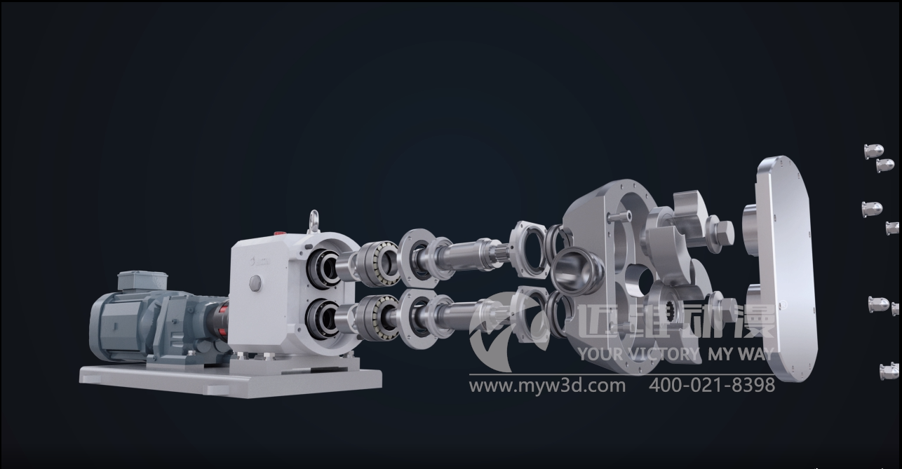 圓周兩葉蝶形轉子泵三維動(dòng)畫(huà)(圖1) 圓周兩葉蝶形轉子泵三維動(dòng)畫(huà)(圖1)