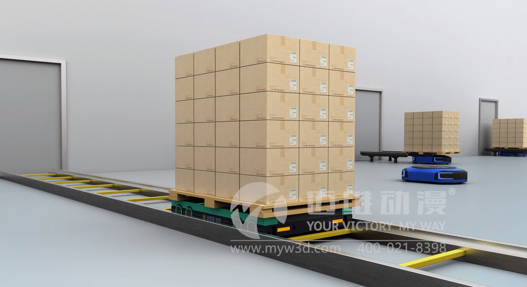 恭喜邁維動(dòng)漫與上海鑫銳通物流科技有限公司成功簽約制作四向車(chē)物流系統展示三維動(dòng)畫(huà)(圖1)