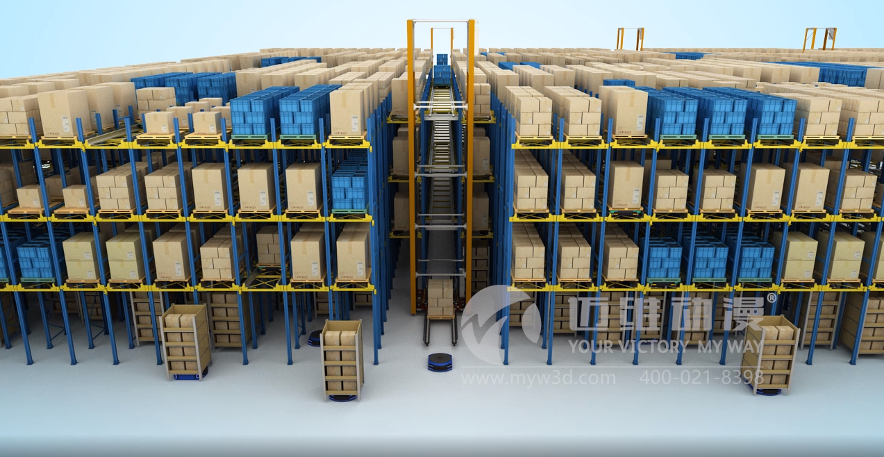 恭喜邁維動(dòng)漫與上海鑫銳通物流科技有限公司成功簽約制作四向車(chē)物流系統展示三維動(dòng)畫(huà)(圖3)