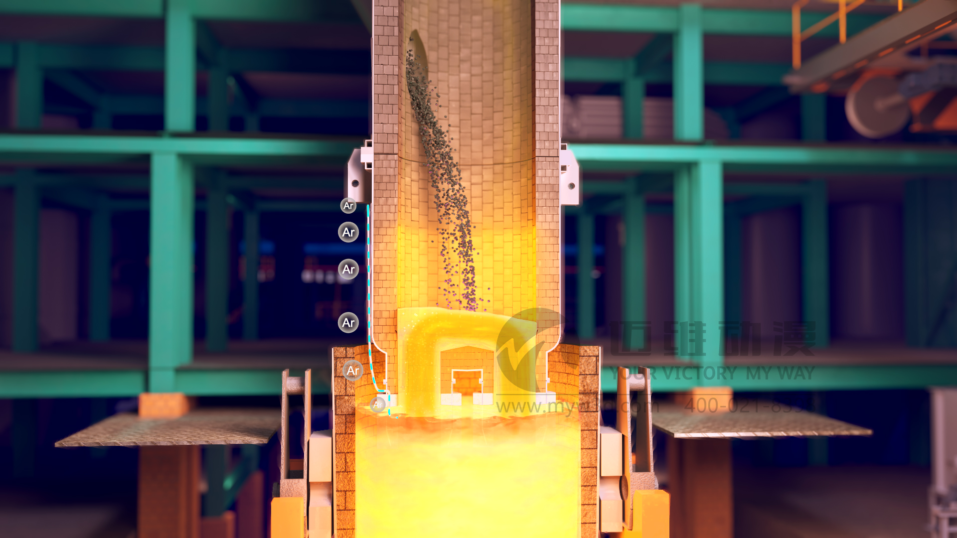 熔煉工藝流程三維動(dòng)畫(huà)展示(圖4) 熔煉工藝流程三維動(dòng)畫(huà)展示(圖4)