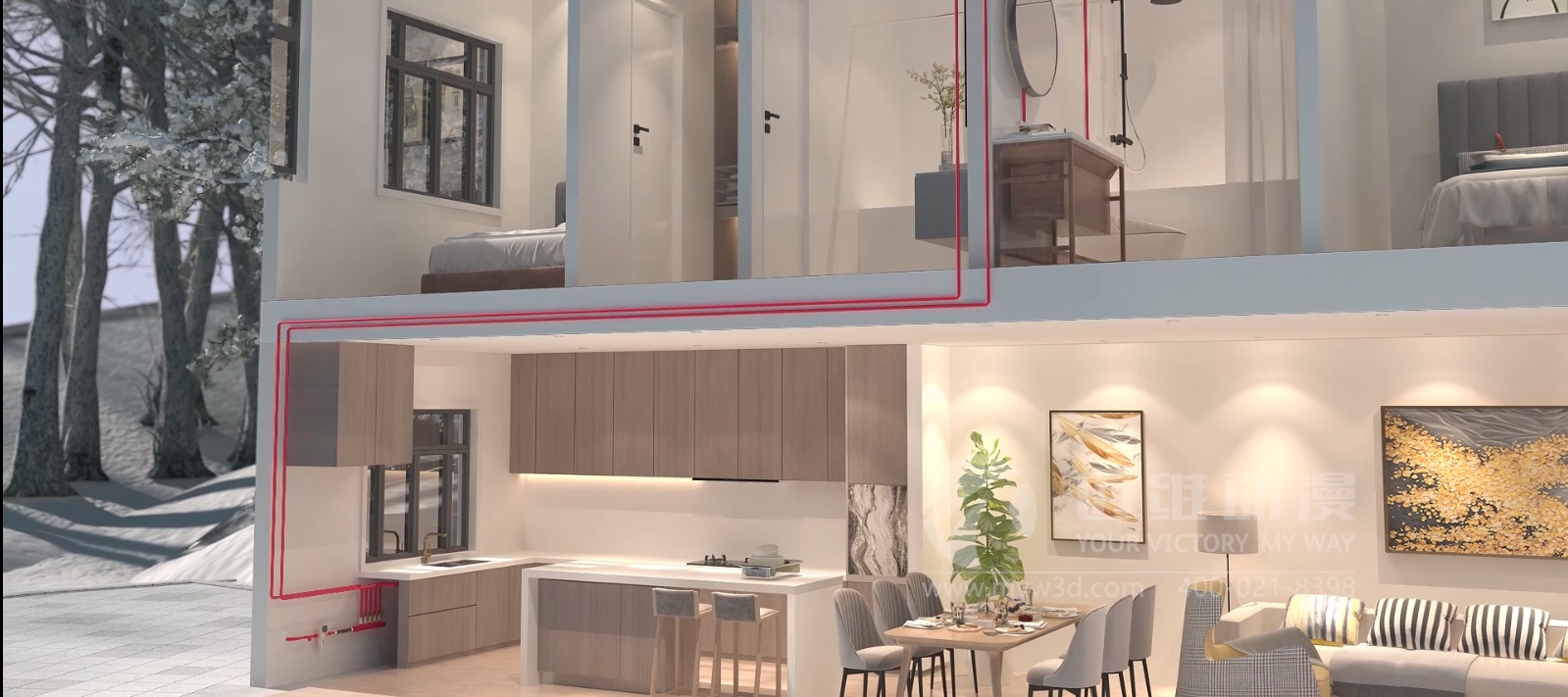 室內管道安裝三維動(dòng)畫(huà)展示(圖5) 室內管道安裝三維動(dòng)畫(huà)展示(圖5)