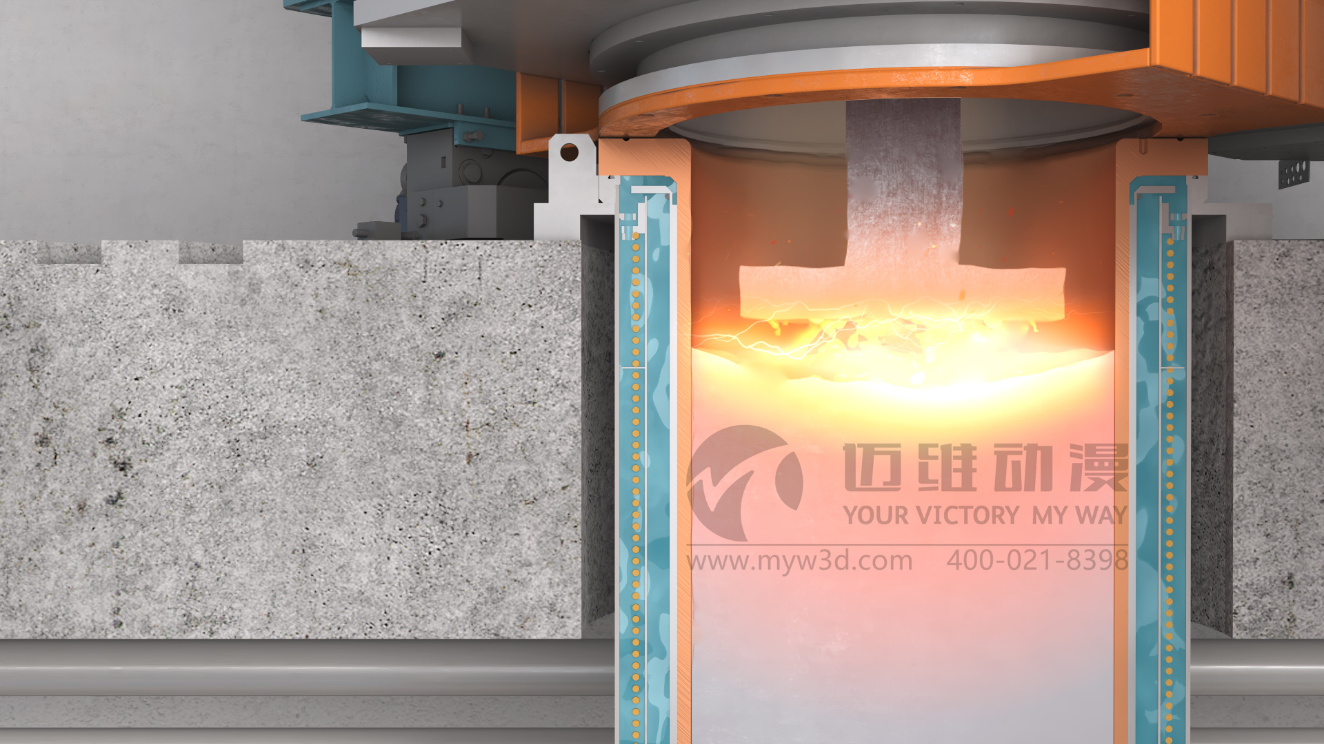 真空自耗-特鋼冶煉工藝三維動(dòng)畫(huà)展示(圖3) 真空自耗-特鋼冶煉工藝三維動(dòng)畫(huà)展示(圖3)