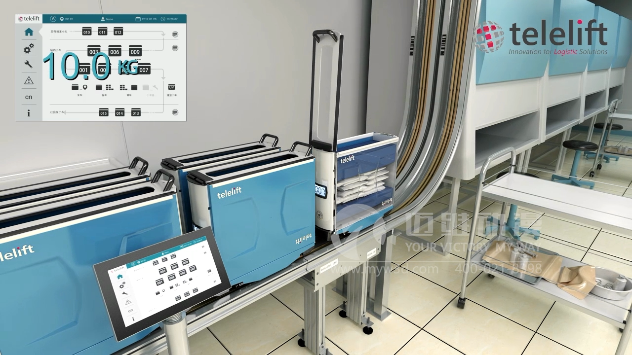 醫院智能軌道AGV小車(chē)三維動(dòng)畫(huà)展示(圖2) 醫院智能軌道AGV小車(chē)三維動(dòng)畫(huà)展示(圖2)