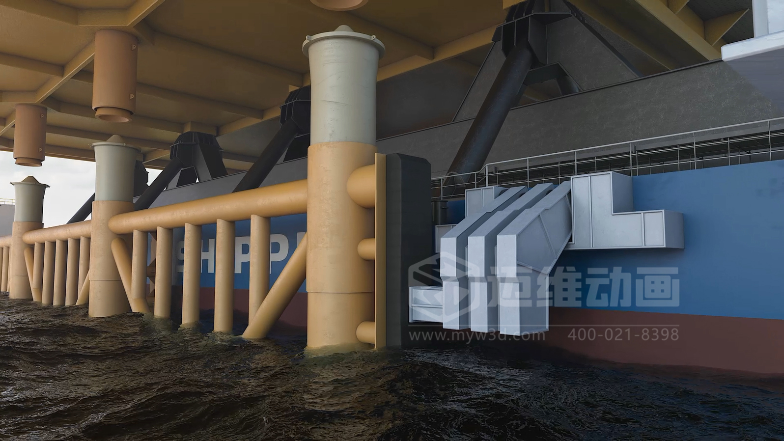 3萬(wàn)噸級平臺浮托安裝三維動(dòng)畫(huà)展示(圖4) 3萬(wàn)噸級平臺浮托安裝三維動(dòng)畫(huà)展示(圖4)