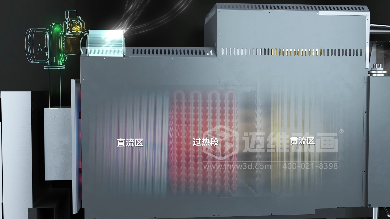 超導組合蒸汽熱力機產(chǎn)品三維動(dòng)畫(huà)展示(圖2)