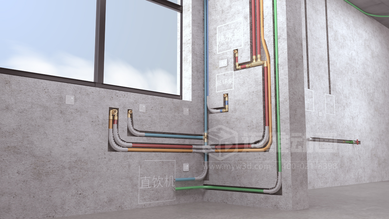 室內管道施工工藝三維動(dòng)畫(huà)展示(圖4) 室內管道施工工藝三維動(dòng)畫(huà)展示(圖4)