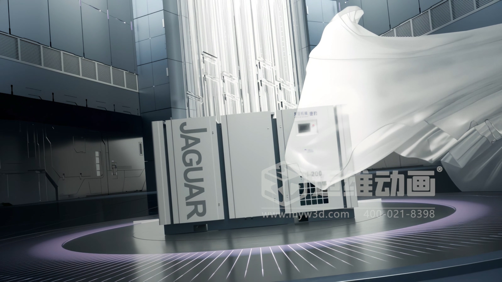 捷豹ZS干式無(wú)油螺桿機三維動(dòng)畫(huà)展示(圖1)