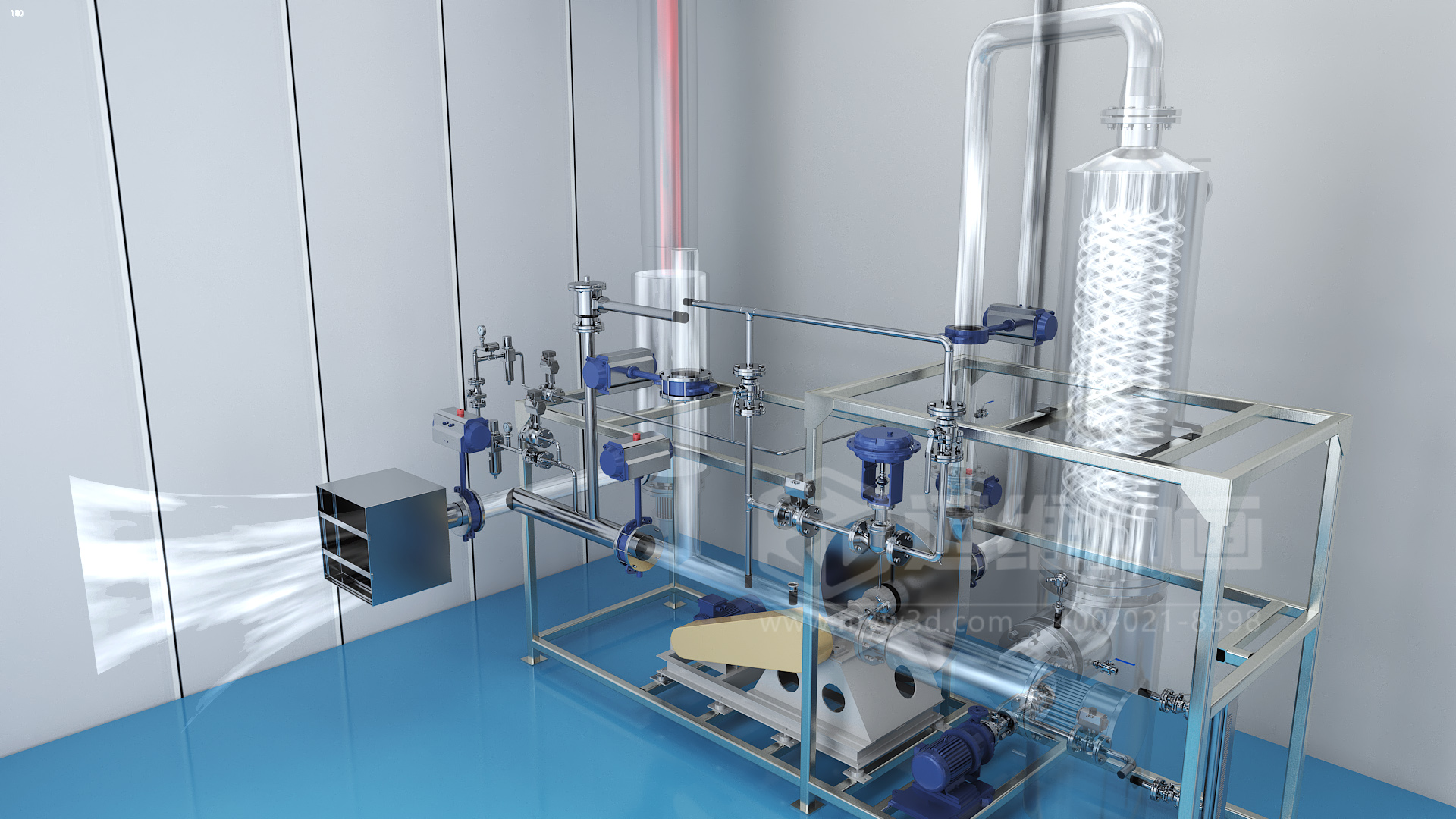 氮氣密閉循環(huán)型噴霧干燥機三維動(dòng)畫(huà)(圖4) 氮氣密閉循環(huán)型噴霧干燥機三維動(dòng)畫(huà)(圖4)